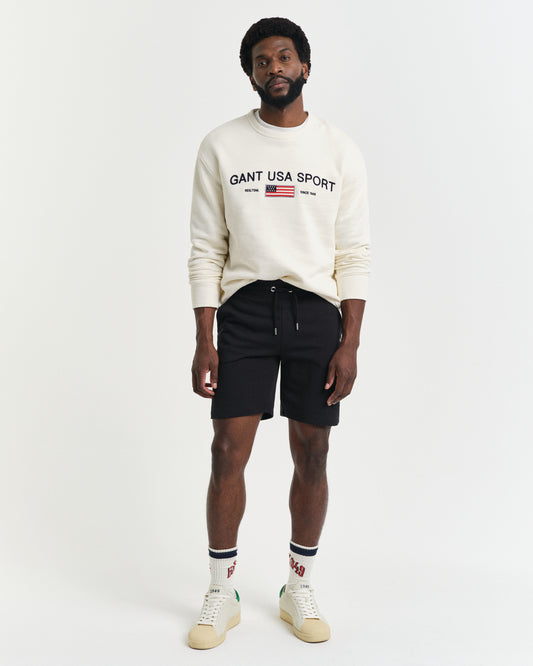 BLACK, REG SHIELD SWEAT SHORTS BY GANT AU.