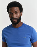 RICH BLUE, CONTRAST LOGO SS T-SHIRT, CLOSE-UP BY GANT AU.