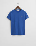 RICH BLUE, CONTRAST LOGO SS T-SHIRT, FLAT-LAY BY GANT AU.