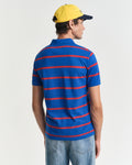 LAPIS BLUE, STRIPED POLO, BACK-VIEW BY GANT AU.