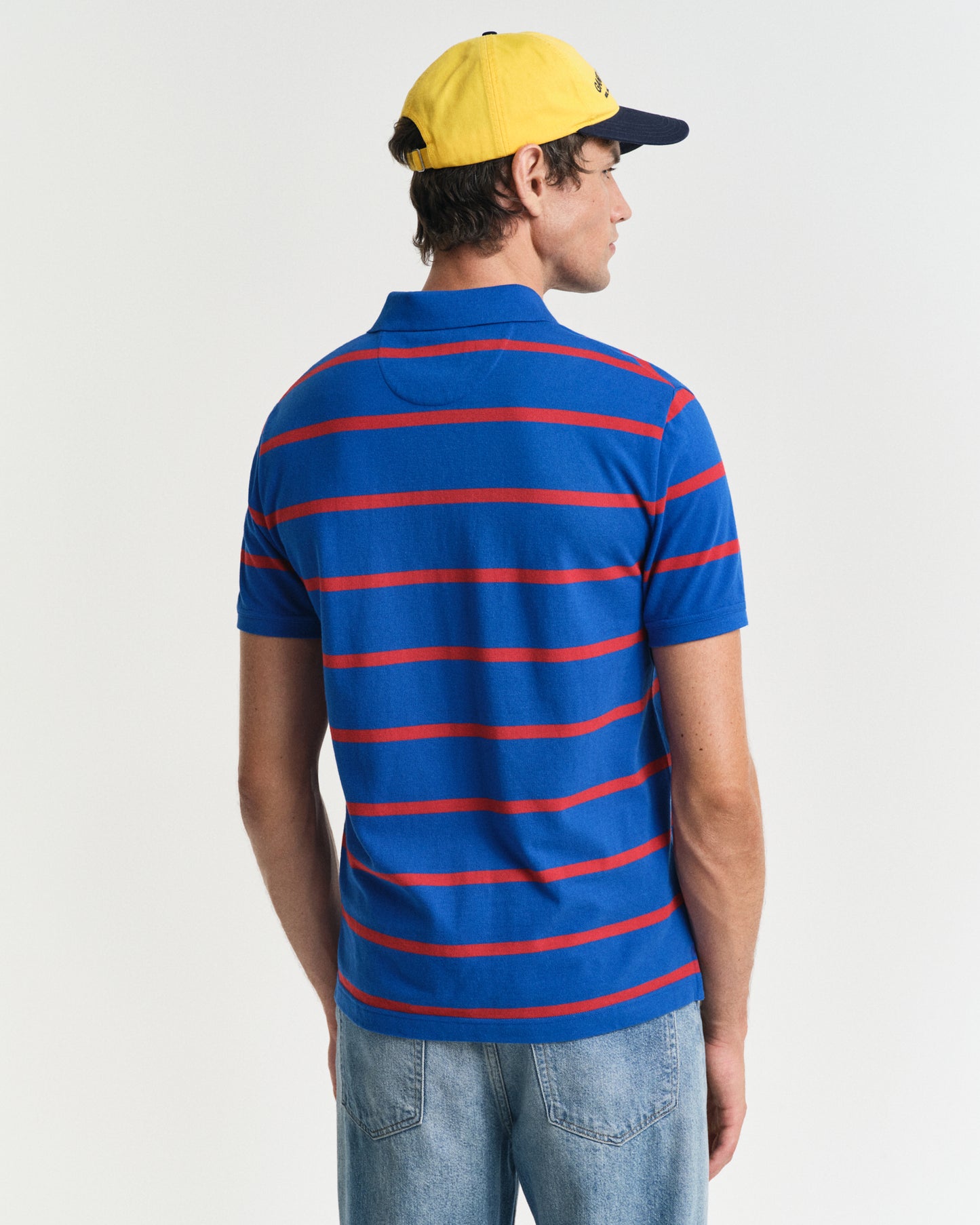 LAPIS BLUE, STRIPED POLO, BACK-VIEW BY GANT AU.