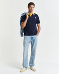 EVENING BLUE, CONTRAST SS POLO BY GANT AU.