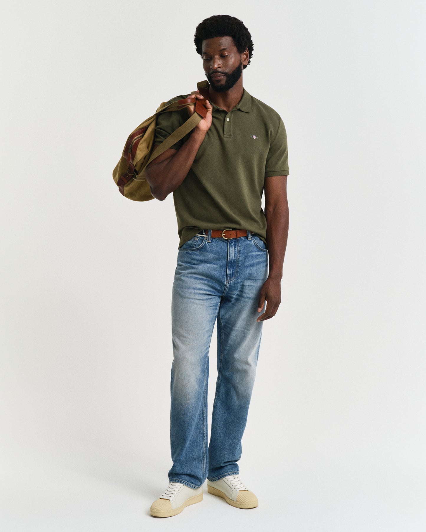 JUNIPER GREEN, TEXTURED POLO BY GANT AU.