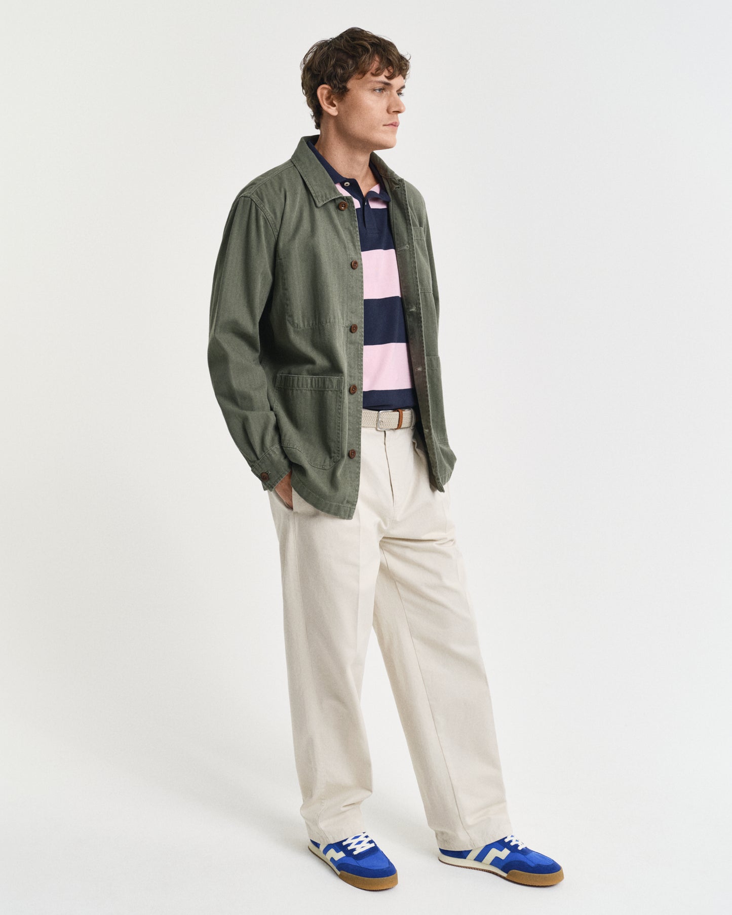 CALIFORNIA PINK, BLOCK STRIPE POLO BY GANT AU.