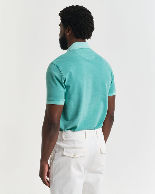 TROPIC BLUE, SUNFADED SS POLO, BACK-VIEW BY GANT AU.