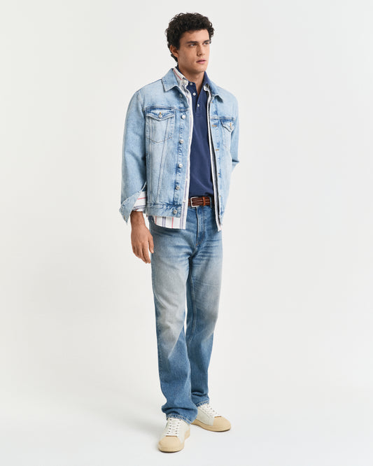 PERSIAN BLUE, SUNFADED SS POLO BY GANT AU.