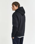 BLACK, GRAPHIC HOODIE, BACK-VIEW BY GANT AU.