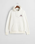EGGSHELL, REG MEDIUM ARCHIVE SHIELD HOODIE, FLAT-LAY BY GANT AU.