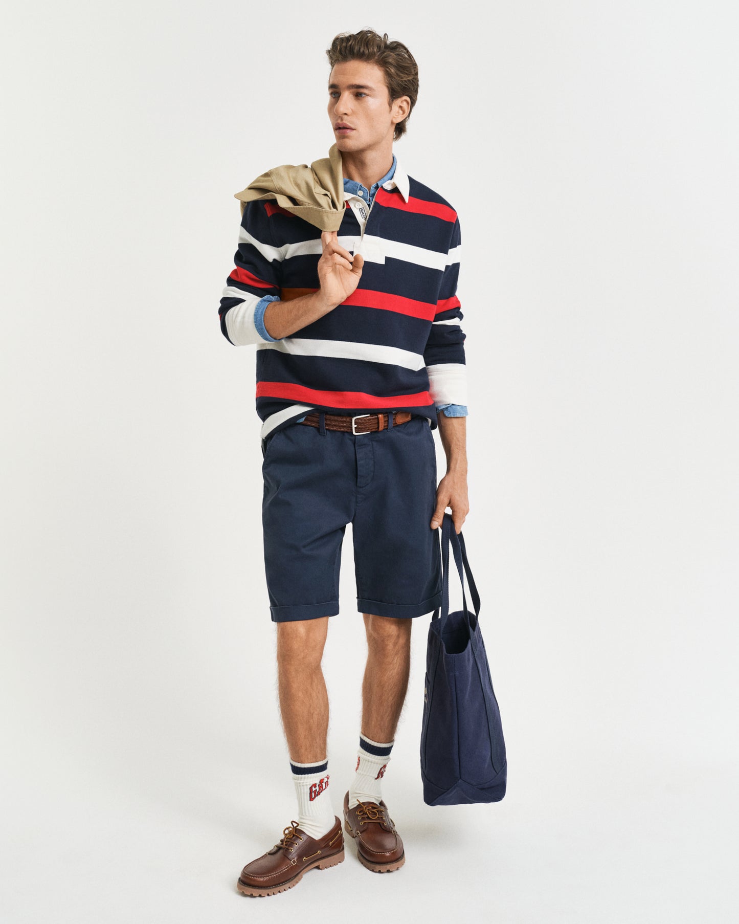 EVENING BLUE, REG SUNFADED CHINO SHORTS BY GANT AU.
