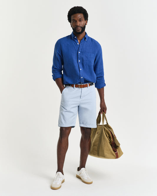 FRESH BLUE, REG SUNFADED CHINO SHORTS, FRONT-VIEW BY GANT AU.