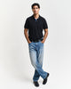BLACK, REG CONTRAST PIQUE SS POLO BY GANT AU.