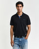 BLACK, REG CONTRAST PIQUE SS POLO, FRONT-VIEW BY GANT AU.