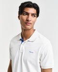 EGGSHELL, REG CONTRAST PIQUE SS POLO, CLOSE-UP BY GANT AU.