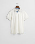 EGGSHELL, REG CONTRAST PIQUE SS POLO, FLAT-LAY BY GANT AU.