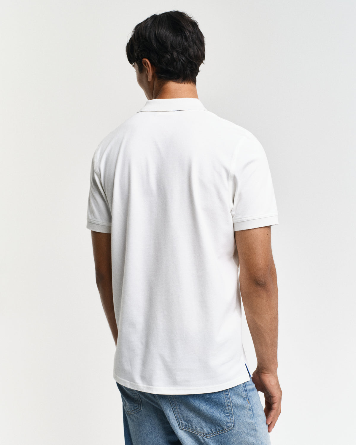 EGGSHELL, REG CONTRAST PIQUE SS POLO, BACK-VIEW BY GANT AU.
