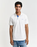 EGGSHELL, REG CONTRAST PIQUE SS POLO, FRONT-VIEW BY GANT AU.