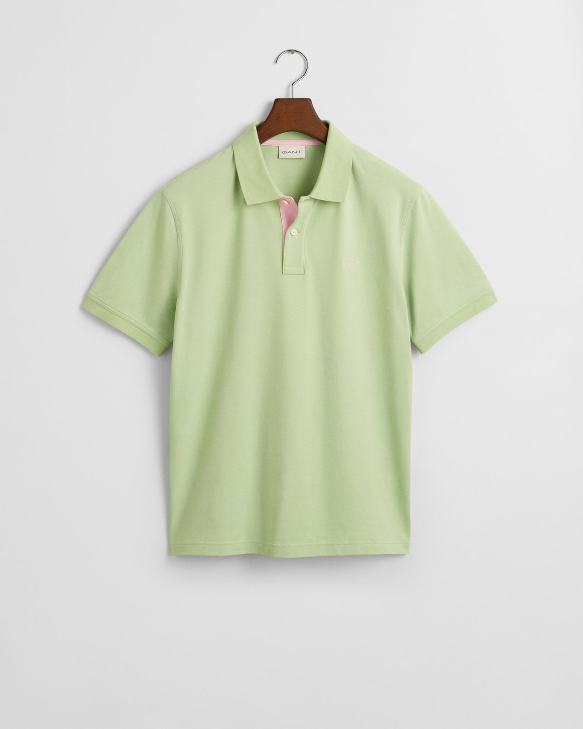 APPLE GREEN, REG CONTRAST PIQUE SS POLO BY GANT AU.
