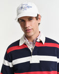 MODEL WEARING RETRO STRIPE HEAVY RUGGER