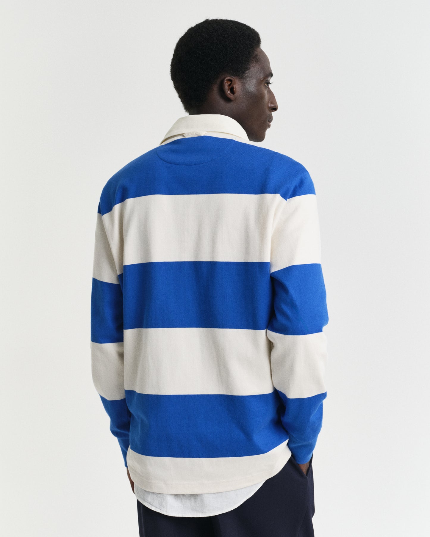LAPIS BLUE, BARSTRIPE RUGGER, BACK-VIEW BY GANT AU.