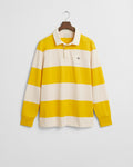 DAFFODIL YELLOW, BARSTRIPE RUGGER, FLAT-LAY BY GANT AU.