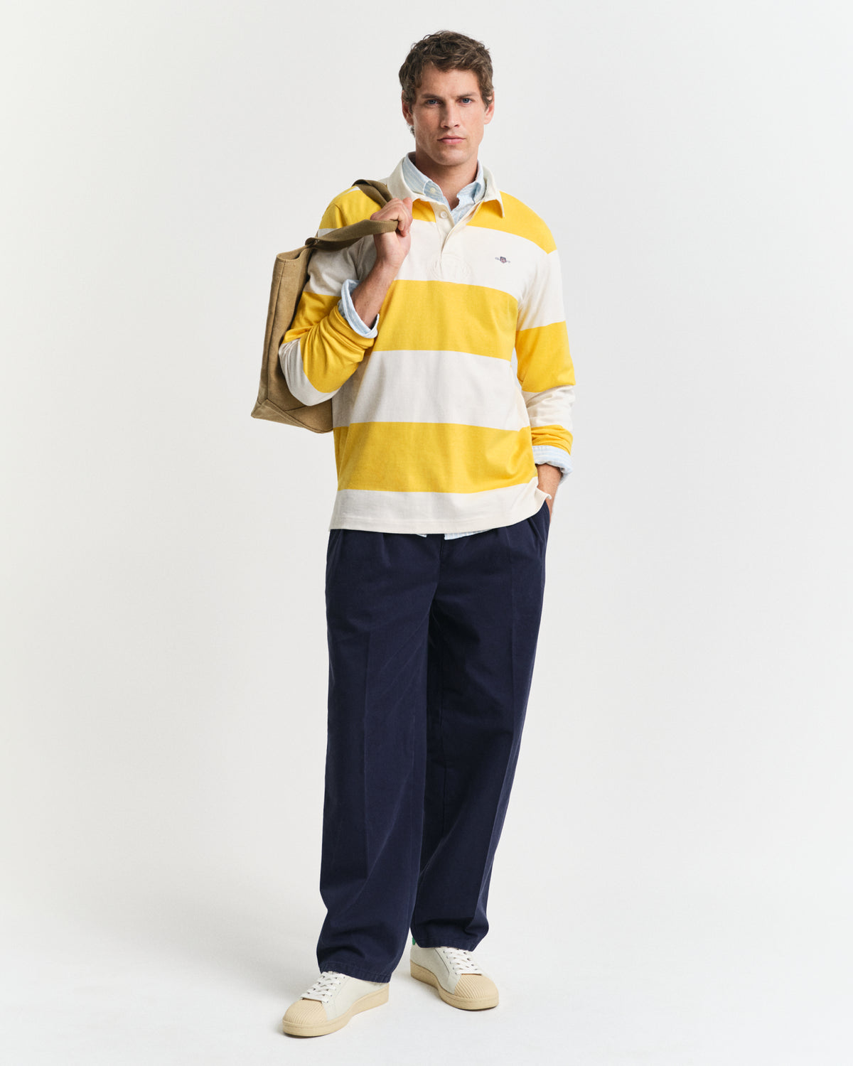 DAFFODIL YELLOW, BARSTRIPE RUGGER BY GANT AU.