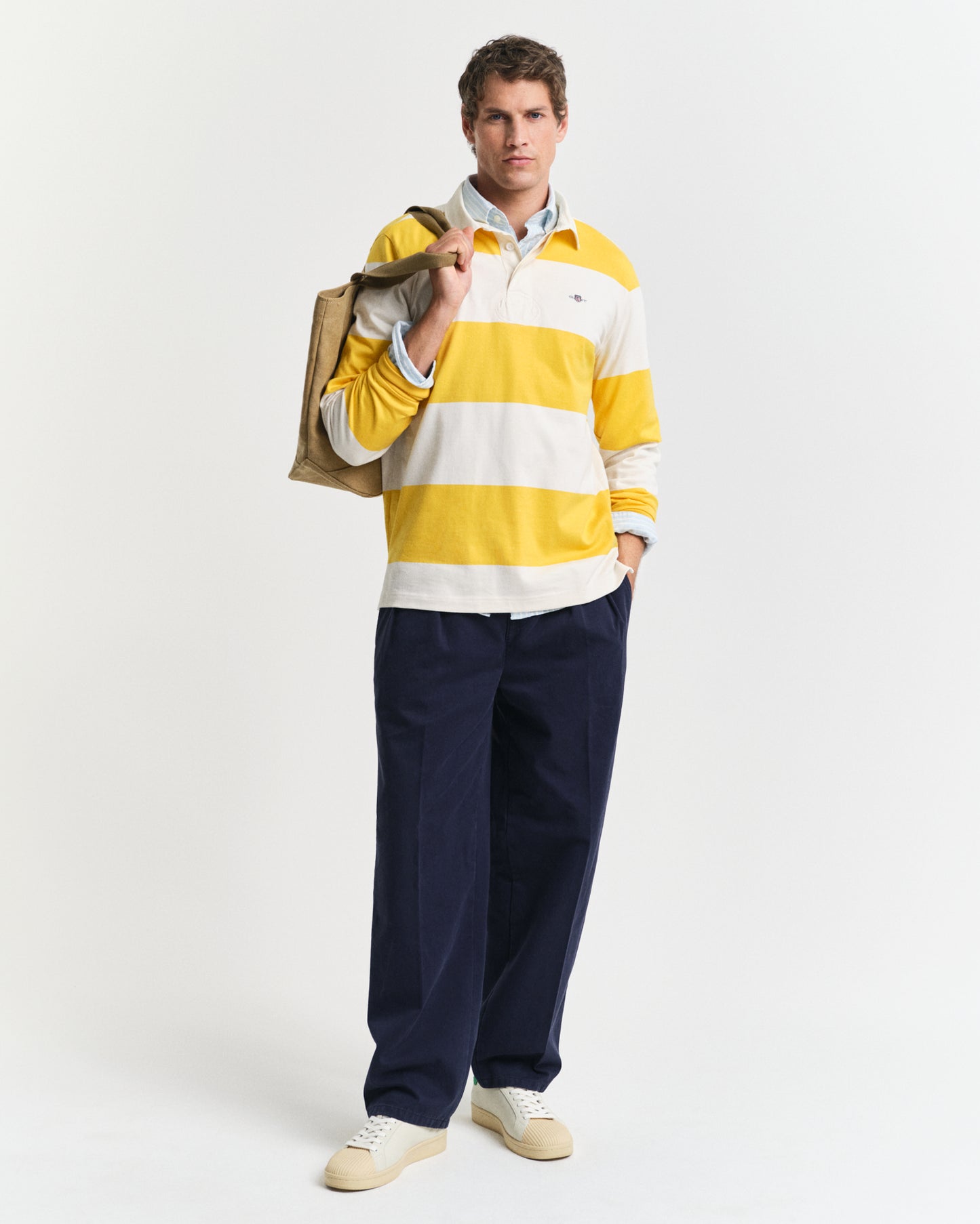DAFFODIL YELLOW, BARSTRIPE RUGGER BY GANT AU.