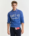 RICH BLUE, GRAPHIC SWEAT C-NECK, FRONT-VIEW BY GANT AU.