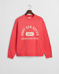 WATERMELON RED, GRAPHIC SWEAT C-NECK, FLAT-LAY BY GANT AU.