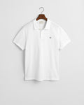 WHITE, REG SHIELD SS PIQUE POLO, FLAT-LAY BY GANT AU.