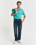 TROPIC BLUE, REG SHIELD SS PIQUE POLO BY GANT AU.