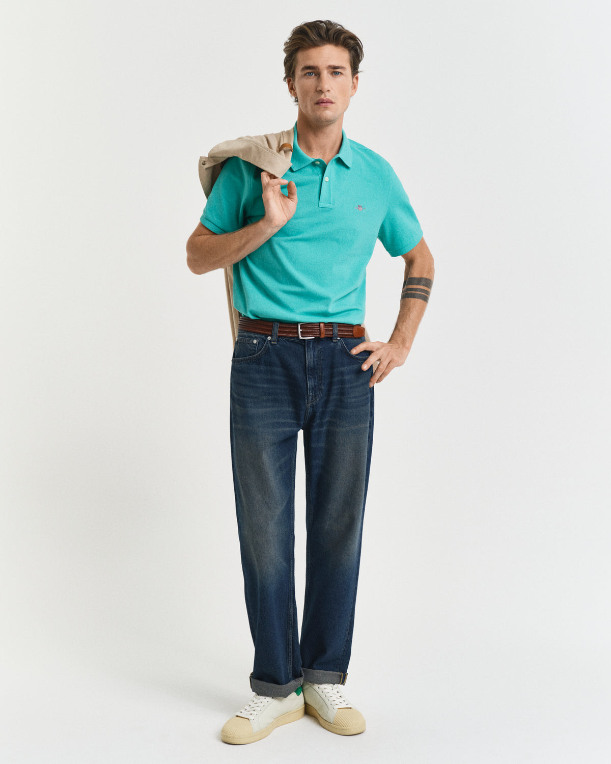 TROPIC BLUE, REG SHIELD SS PIQUE POLO BY GANT AU.