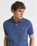 DUSTY NAVY, REG SHIELD SS PIQUE POLO, CLOSE-UP BY GANT AU.
