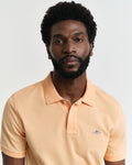 PEACHY ORANGE, REG SHIELD SS PIQUE POLO, CLOSE-UP BY GANT AU.