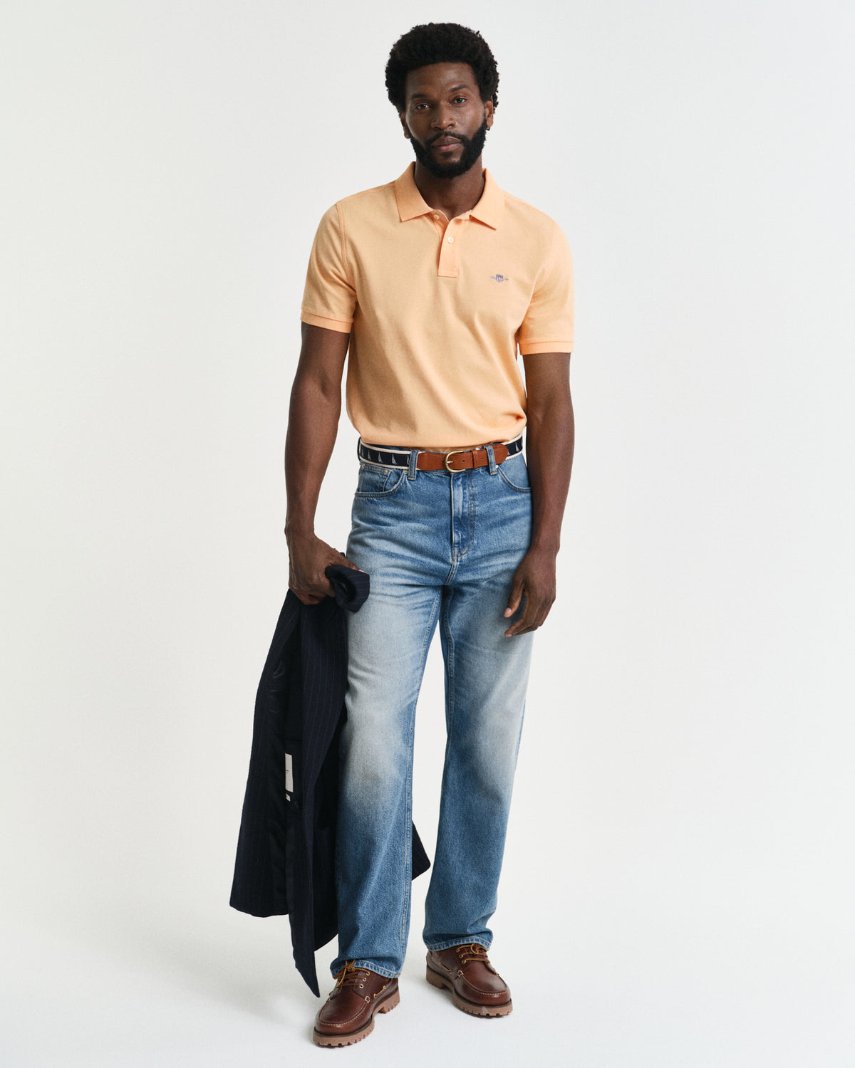 PEACHY ORANGE, REG SHIELD SS PIQUE POLO BY GANT AU.