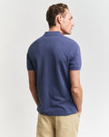 DK JEANSBLUE MELANGE, REG SHIELD SS PIQUE POLO, BACK-VIEW BY GANT AU.