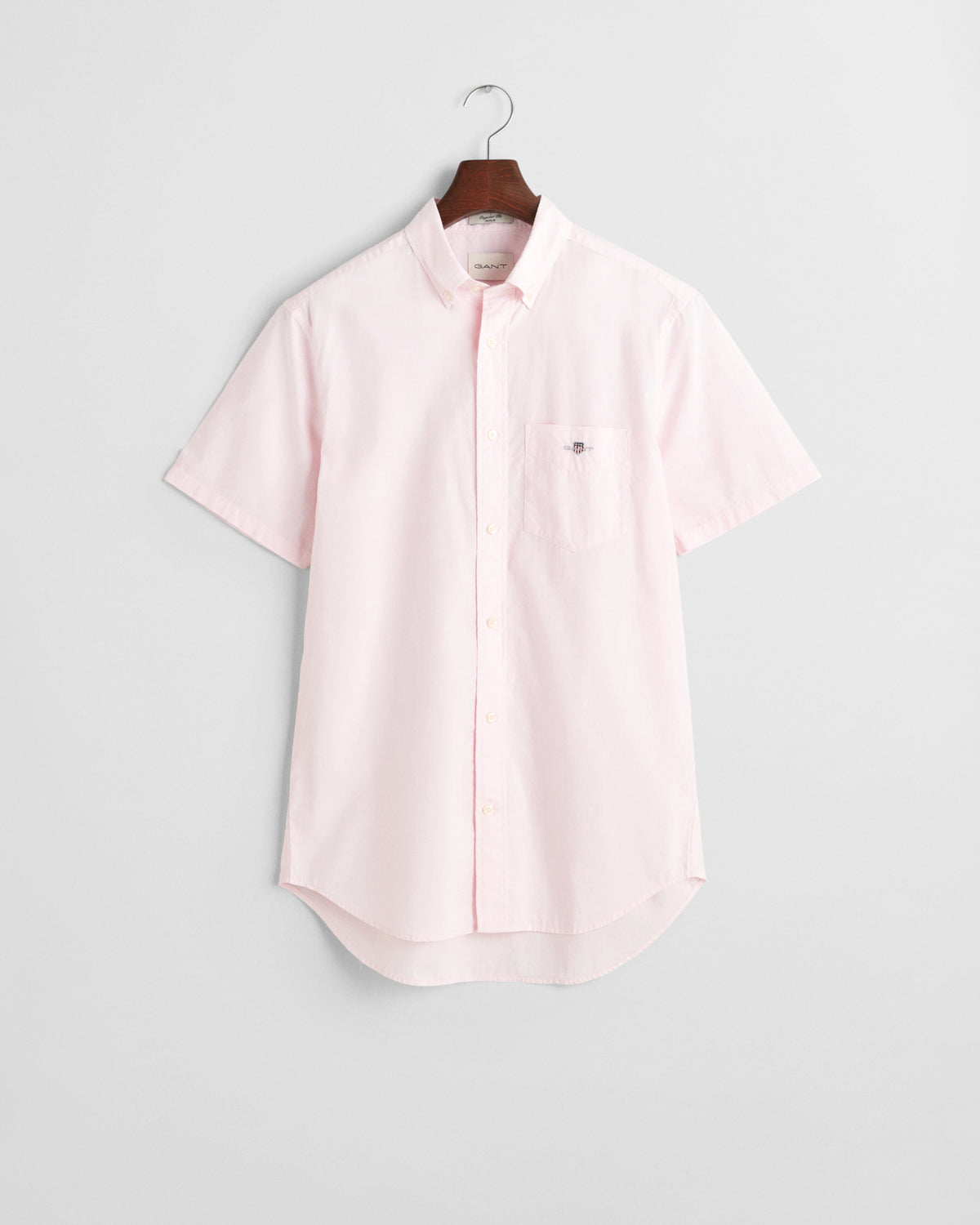 LIGHT PINK, REG CLASSIC POPLIN SS SHIRT, FLAT-LAY BY GANT AU.