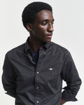MODEL WEARING SLIM CLASSIC POPLIN SHIRT