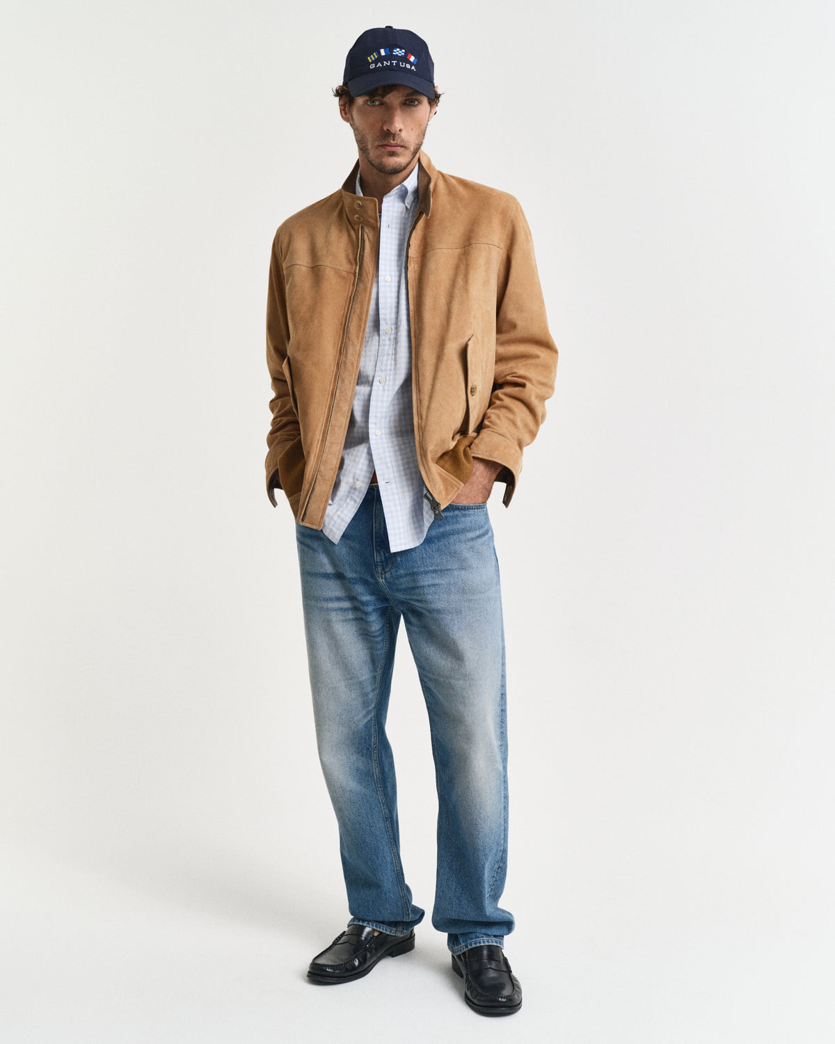 LIGHT BLUE, REG POPLIN GINGHAM SS SHIRT BY GANT AU.