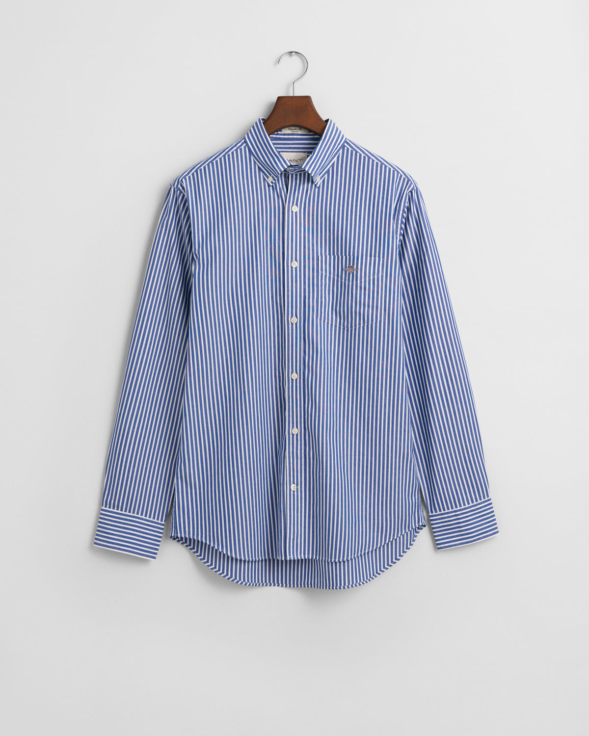 COLLEGE BLUE, REG CLASSIC POPLIN STRIPE SHIRT, FLAT-LAY BY GANT AU.