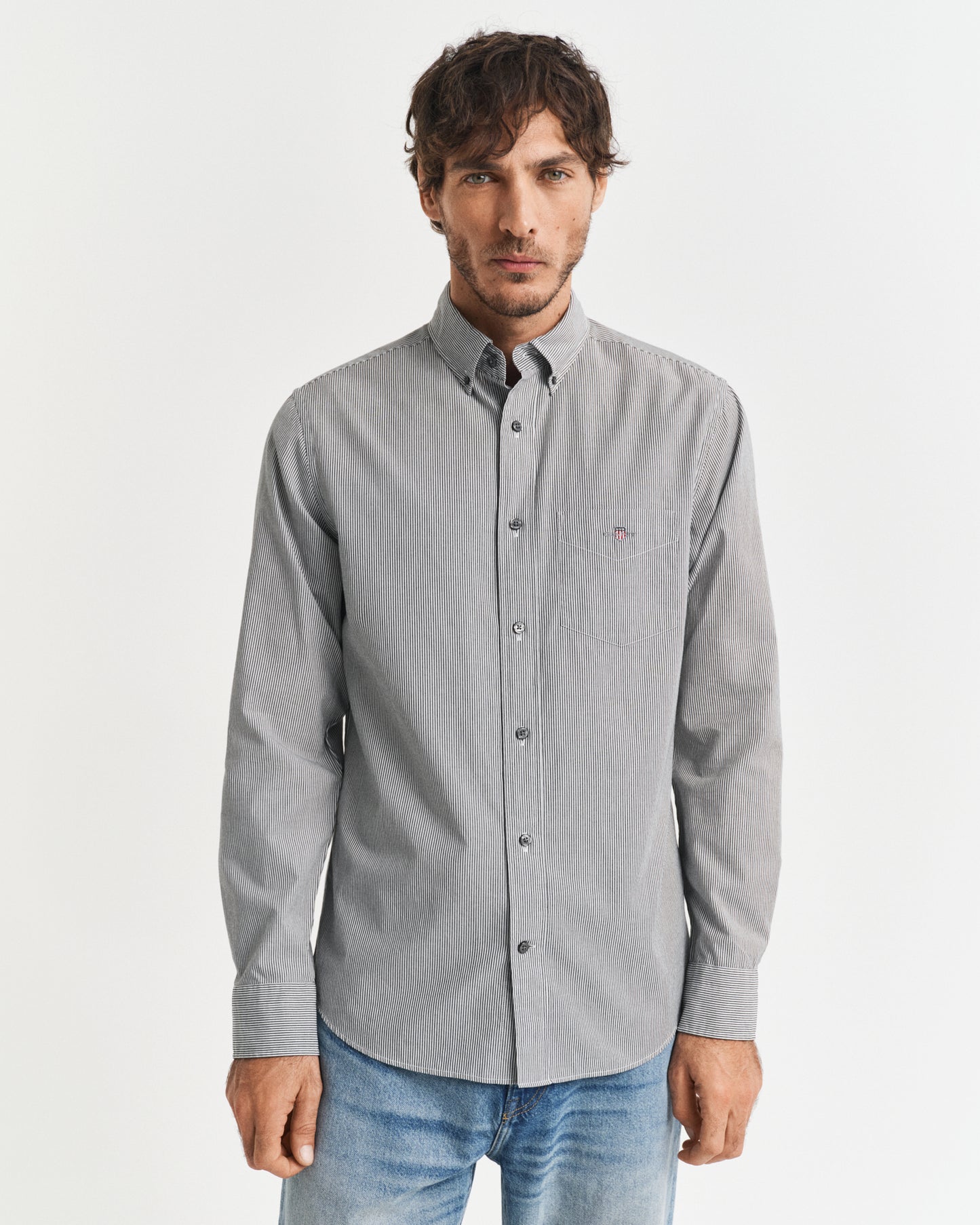Regular Fit Classic Banker Stripe Poplin Shirt