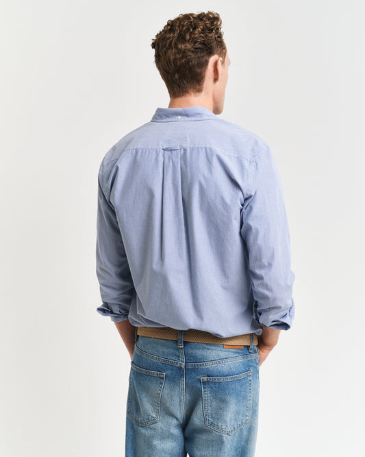 COLLEGE BLUE, REG CLASSIC POPLIN BANKER SHIRT, BACK-VIEW BY GANT AU.