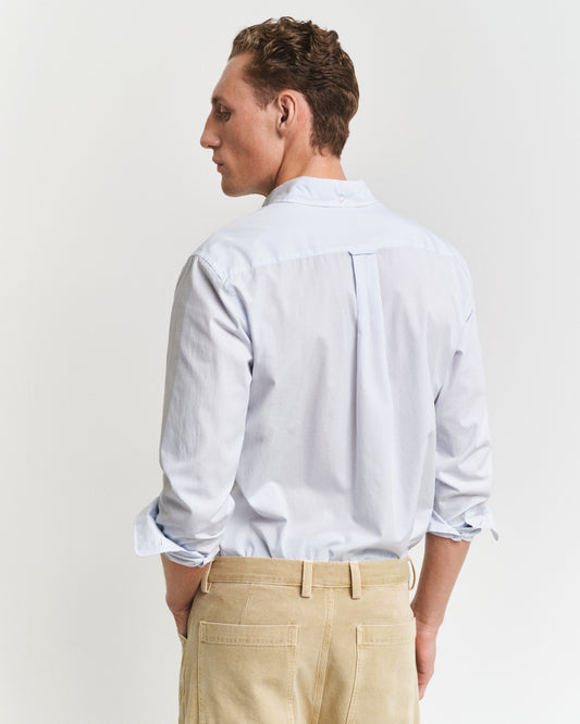 LIGHT BLUE, REG CLASSIC POPLIN BANKER SHIRT, BACK-VIEW BY GANT AU.