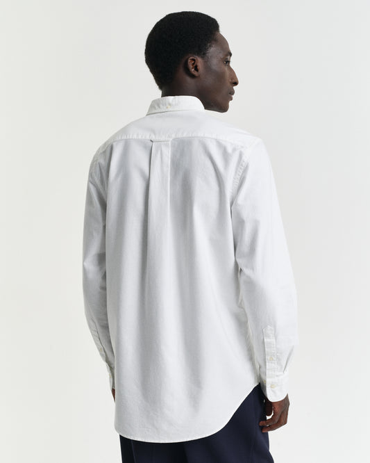WHITE, REG CLASSIC OXFORD SHIRT, BACK-VIEW BY GANT AU.