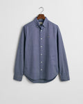 PERSIAN BLUE, SLIM CLASSIC OXFORD SHIRT, FLAT-LAY BY GANT AU.