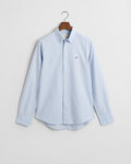 LIGHT BLUE, SLIM CLASSIC OXFORD SHIRT, FLAT-LAY BY GANT AU.