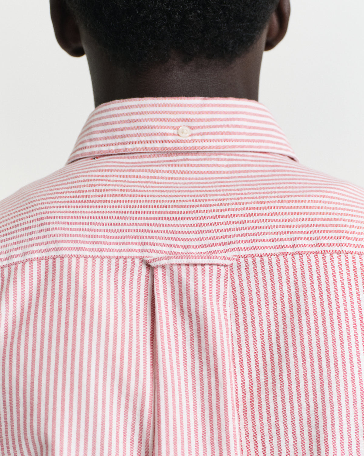 MODEL WEARING REG CLASSIC OXFORD STRIPE SHIRT