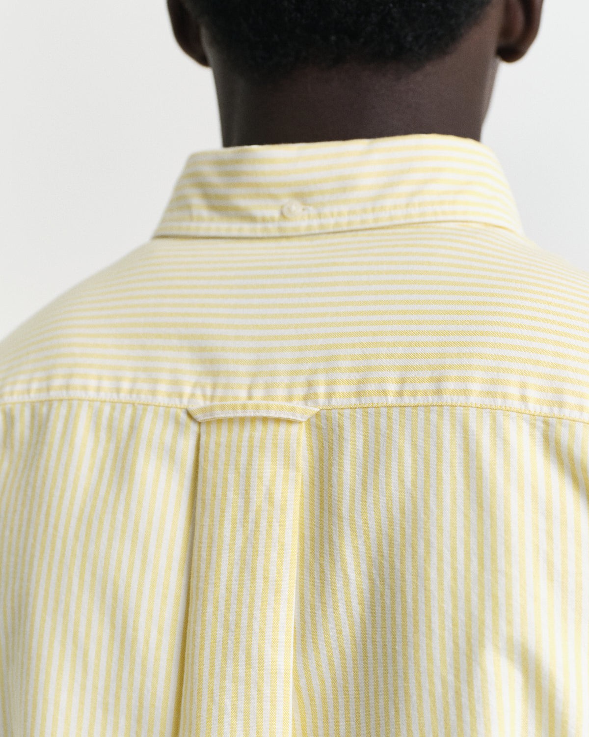 MODEL WEARING REG CLASSIC OXFORD STRIPE SHIRT