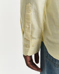 BANANA YELLOW, REG CLASSIC OXFORD STRIPE SHIRT, CLOSE-UP BY GANT AU.