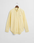 BANANA YELLOW, REG CLASSIC OXFORD STRIPE SHIRT, FLAT-LAY BY GANT AU.