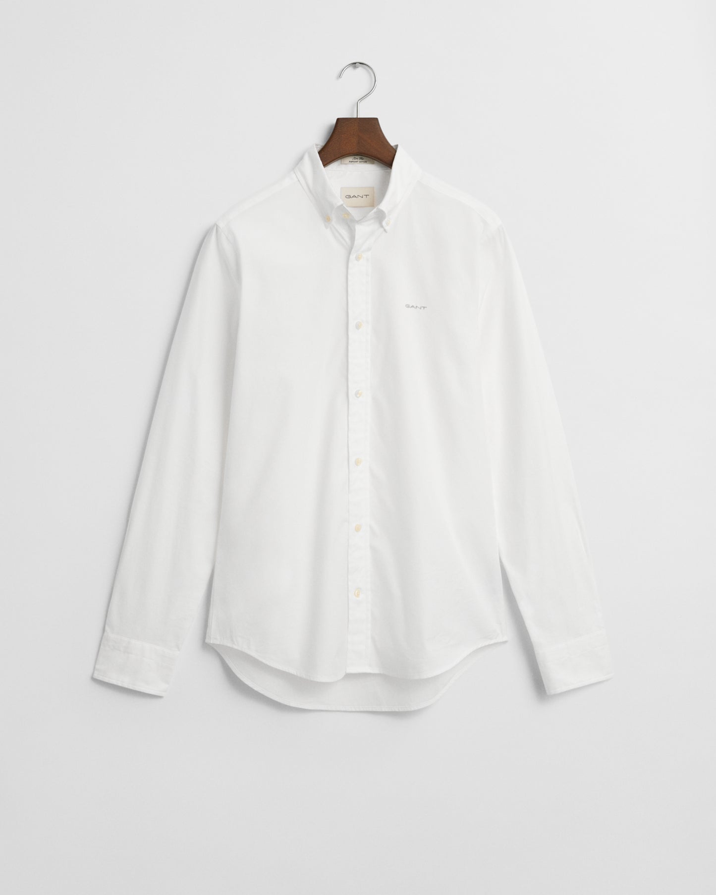 WHITE, SLIM PINPOINT OXFORD SHIRT, FLAT-LAY BY GANT AU.